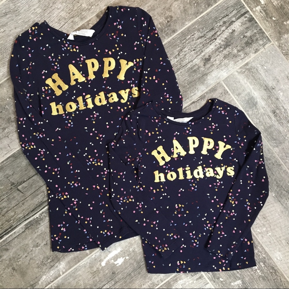 H&M girl’s size 2-4 and 8-10 Happy Holidays tees